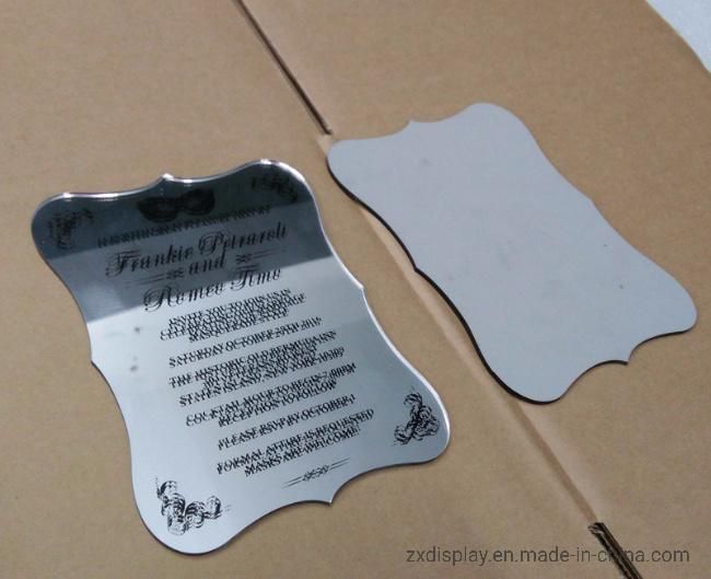 Custom Silver Mirror Acrylic Wedding Invitation Cards