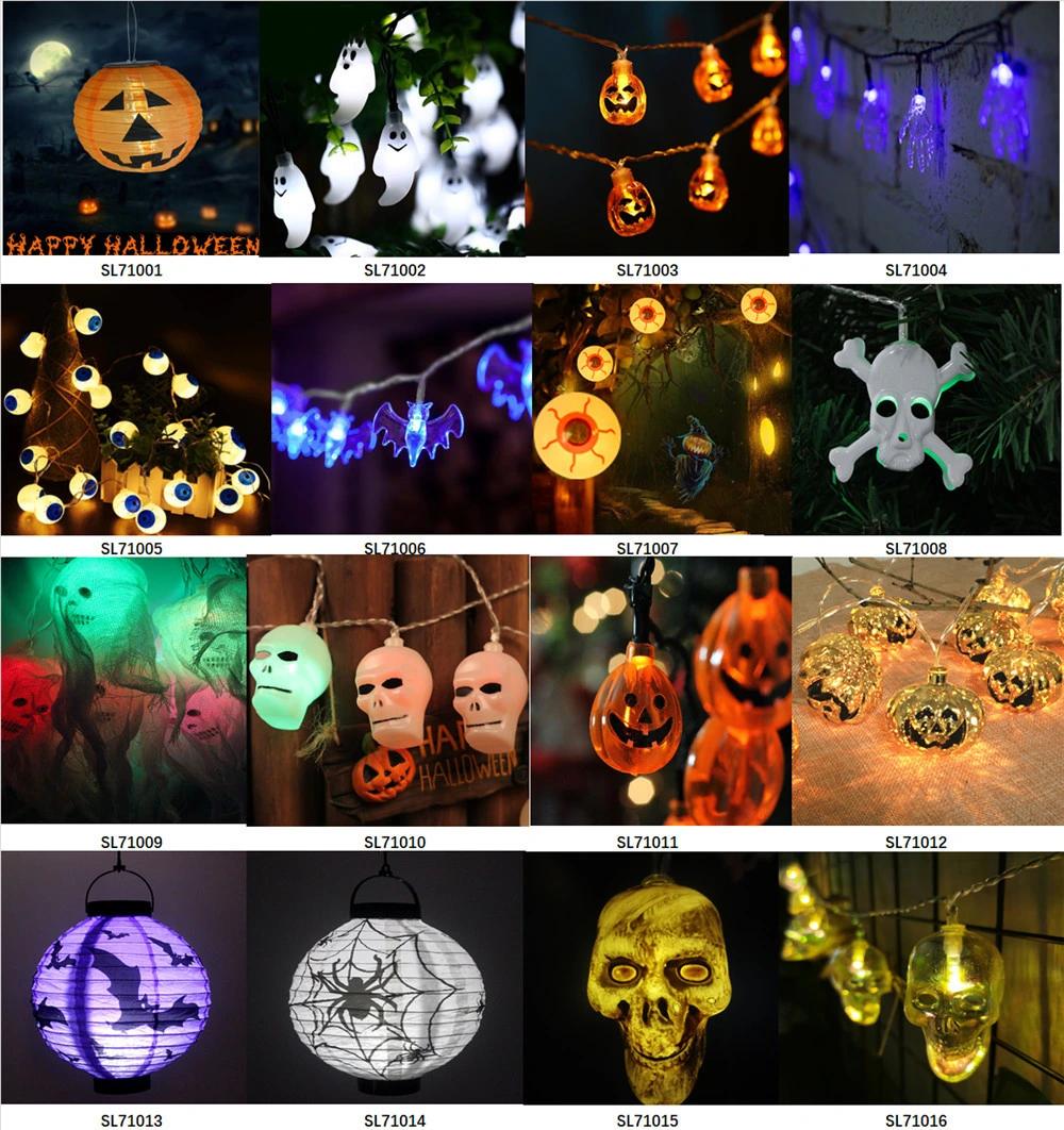 Solar Lamp Halloween Lantern Vendor China ISO9001 Ce RoHS Fabric Round Pumpkin 10 in Orange