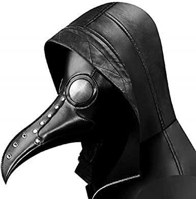 Leather Plague Doctor Mask, Scary Halloween Mask Costume Props