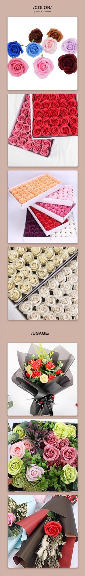 New Trend 2021 Soap Flower Rose 6 Cm House Decoration Flowers for Bedroom