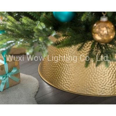 Metal Tin Christmas Tree Collar - Silver/Gold