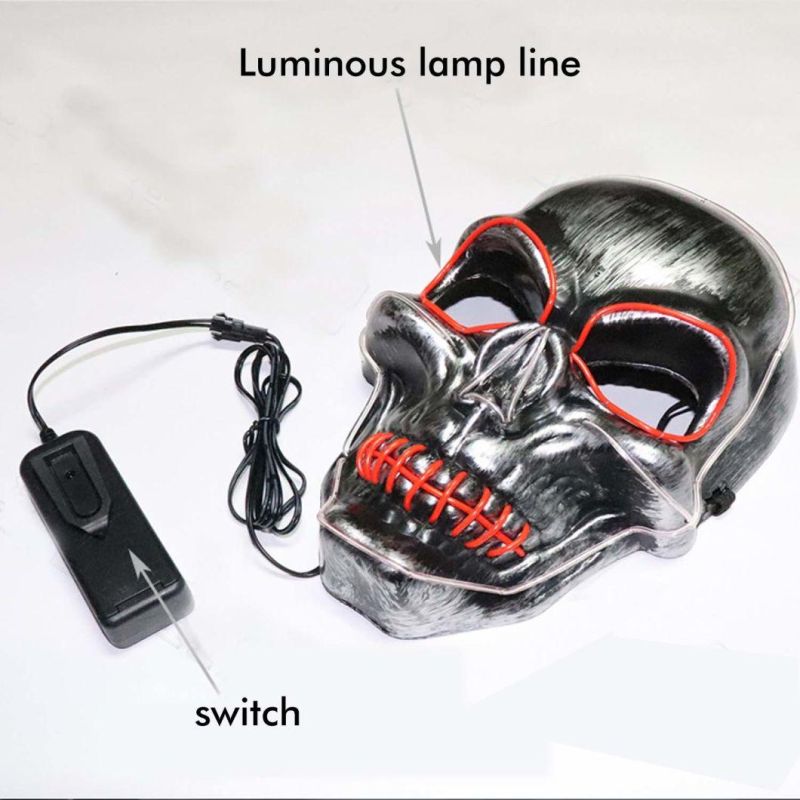 Neon Nightlife Men′s Light up Scary Death Skull Mask