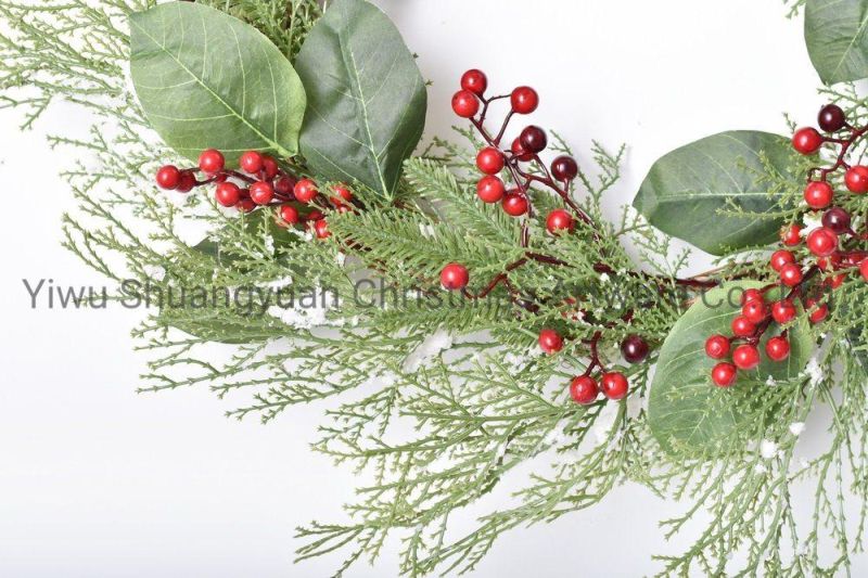 New Design High Quality Christmas PE White Wreath for Holiday Wedding Party Decoration Supplies Hook Ornament Craft Gifts
