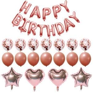 Rose Gold Birthday Party Decorations Banner Wedding Garland Supplies