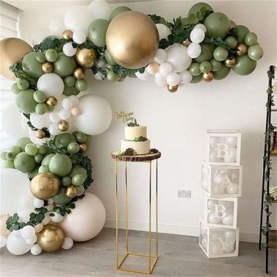Birthday Balloon Chrome Gold Theme Olive Green Color Retro Color Garlands Arch Kit