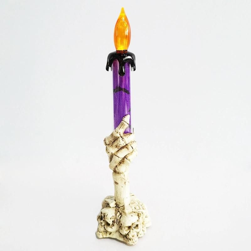 Plastic Material Halloween′ S Festival Holiday Ornaments Candle Shape Decoration with Light
