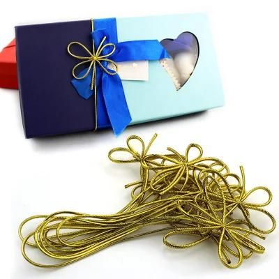 Customized 2mm Gold Elastic Cord Bow Rope for Gift Packaging