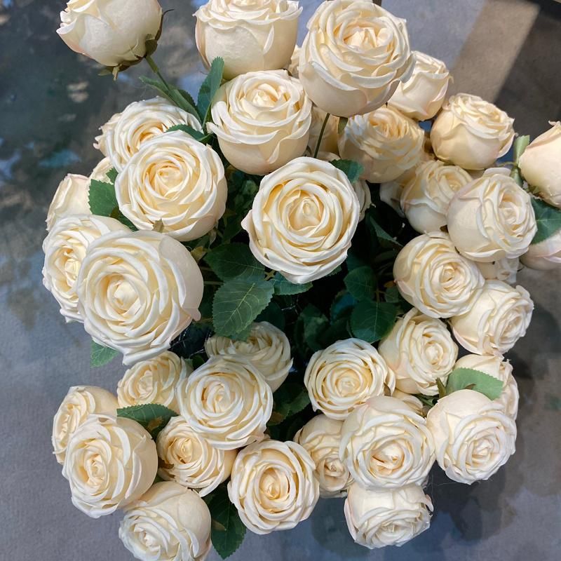 Dia8cm High Quality Roses Artificial Flowers Single Stem Flowers Rose for Wedding Decoration