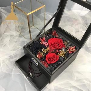 2019 Long Lasting Real Preserved Roses Valentine Gift in Jewelry Gift Box
