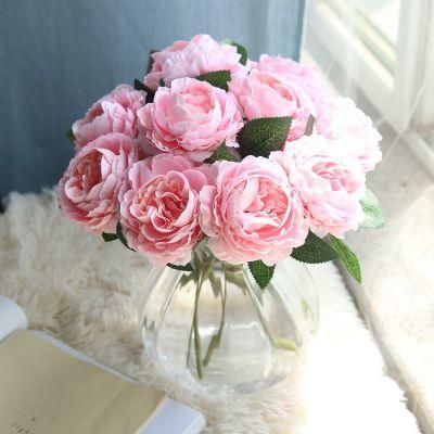 Wholesale Artificial Real Touch Fabric Peony Flower Decoration for Wedding Home Office Party