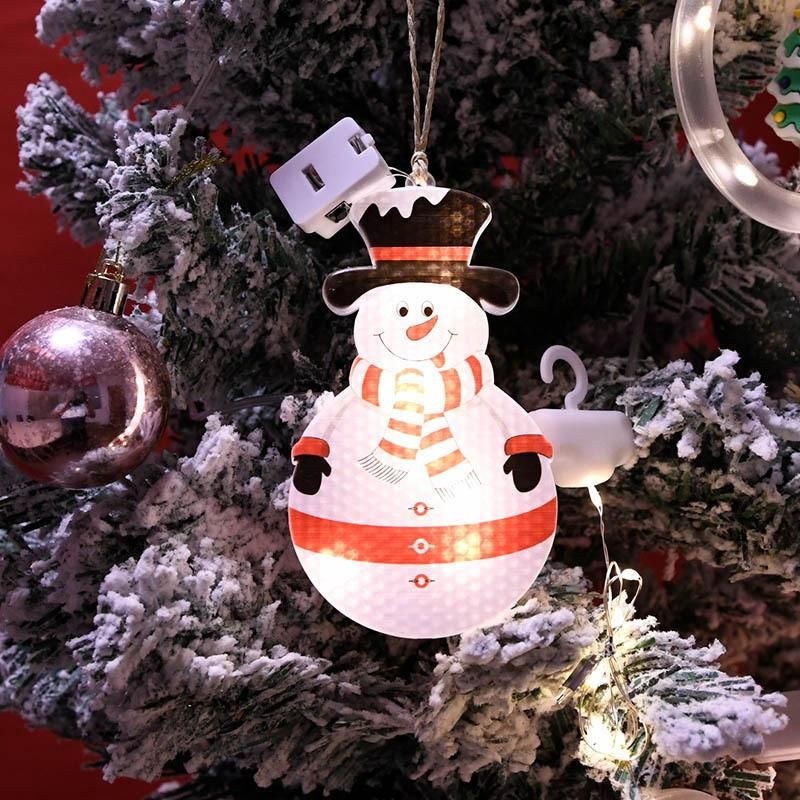 Christmas Tree Large Ornament Light, Decorative Hanging Ornaments, 6PCS Christmas Lighted Window Decorations LED Xmas Tree Lights 3D Light Ornaments