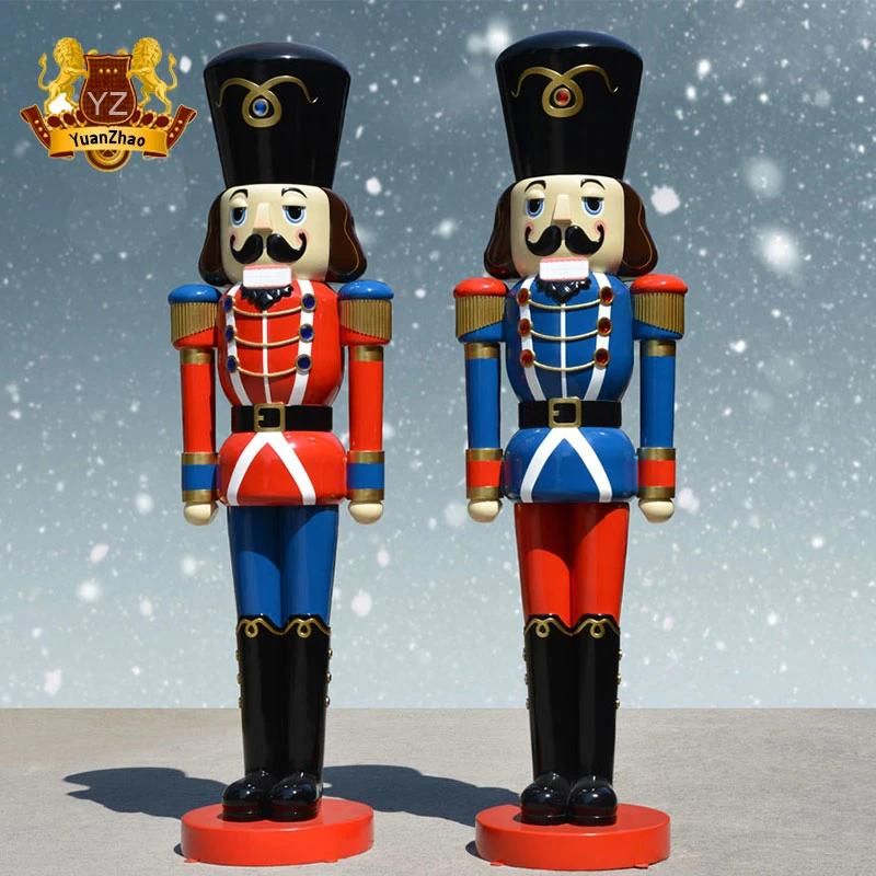 Hand Painted Life Size Resin Christmas Nutcracker for Outdoor Decoration