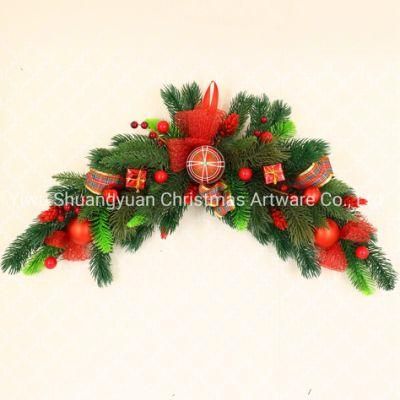 Christmas Wreath Garland Door Hanger Decorations for Home Outdoor 2021 New Year Xmas Decorating Supplies