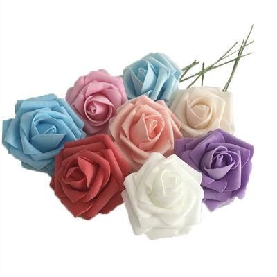 Foam Loose Rose Flower with Stem Artificial Flowers Bouquets for Wedding Valentine&prime;s Day Decoration