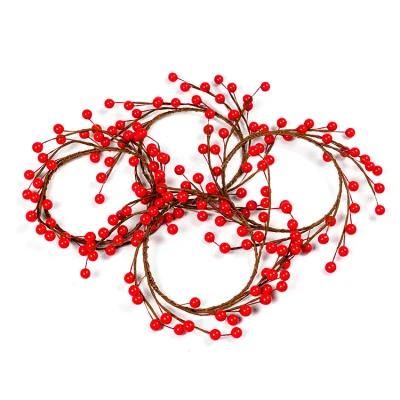 Factory Price Red Berries and Pinecone for Christmas Decoration