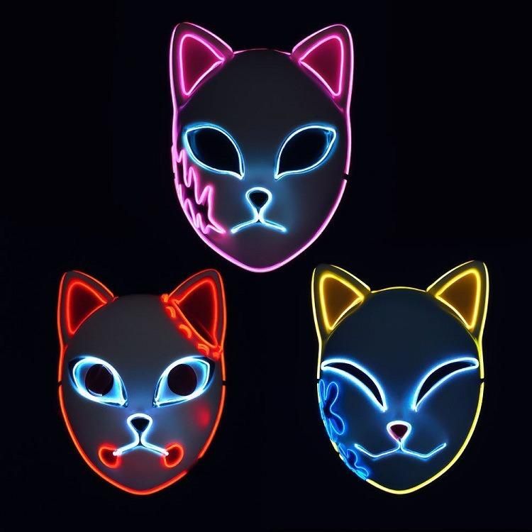 Poptrend Halloween Terrorist Mask LED Light up Mask for Festival Cosplay Halloween Costume Masquerade Parties Carnival Gifts Halloween Masks