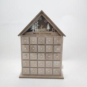 Wholesale MDF Christmas table Decor with LED Light Calendar