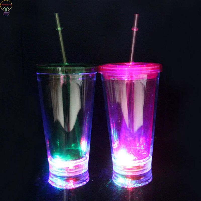 LED Plastic Tumbler to-Go Cup with Color Changing LED Lights