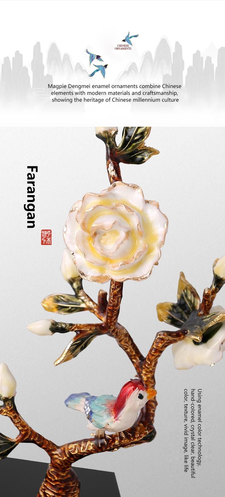 Chinese Bathroom Accessories Set Zinc Alloy Plum Blossom Tree Decorations House Rustic Ornaments