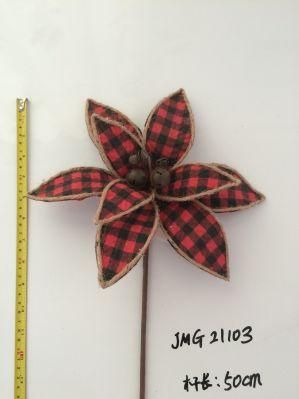 Ytcf103 Plaid Cloth Christmas Decor Flower with Cheap Price