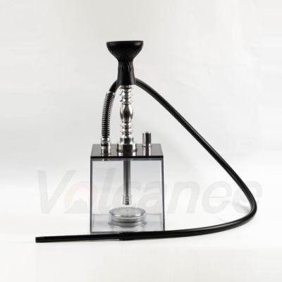 Acrylic Hookah with LED Light Glass Bong Shisha Water Pipe Include Silicon Bowl&Clip&Pipe
