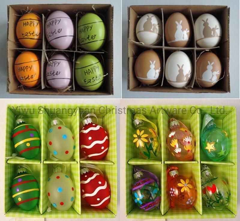 Ceramic Colorful Easter Egg for Holiday Wedding Party Decoration Supplies Hook Ornament Craft Gifts