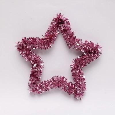 Cheap Price Chistmas Tree Decorative Champange 30cm Pet Christmas Star Shape Wreath