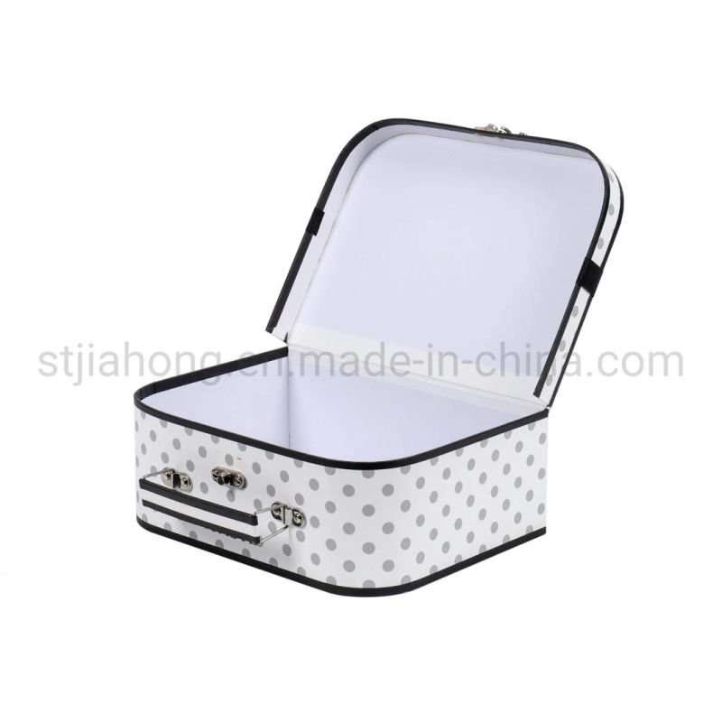 Handmade Paper Suitcase Wholesale Storage Baby Gift Packaging Box Decorative Cardboard Suitcase Boxes with Handle