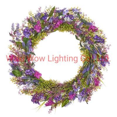 Artificial Spring Lavender Wreath-- Purple--28 Inch