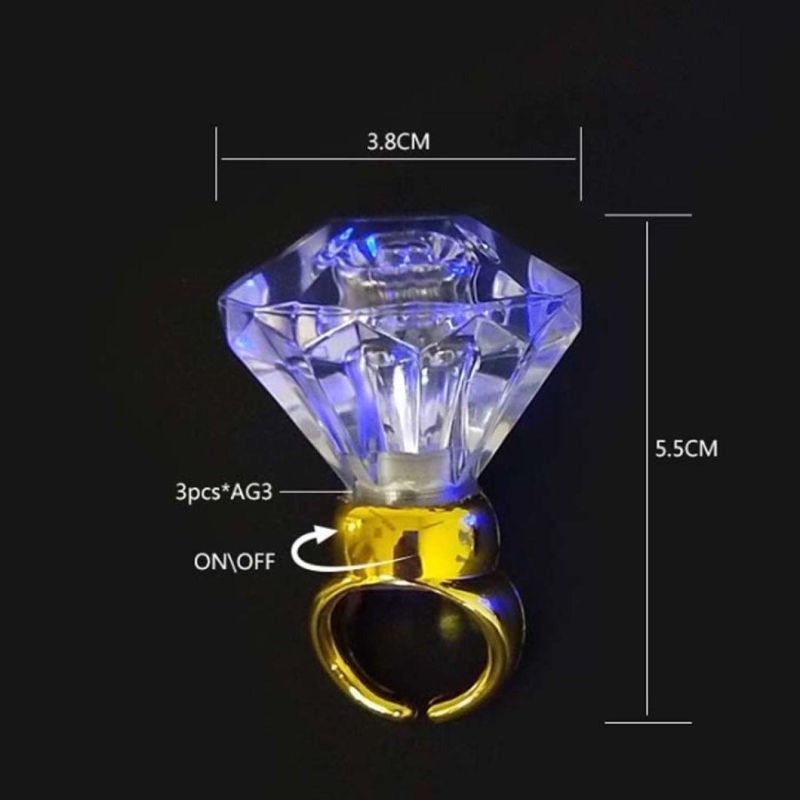 Party Supply Diamond Shape Flashing LED Finger Ring