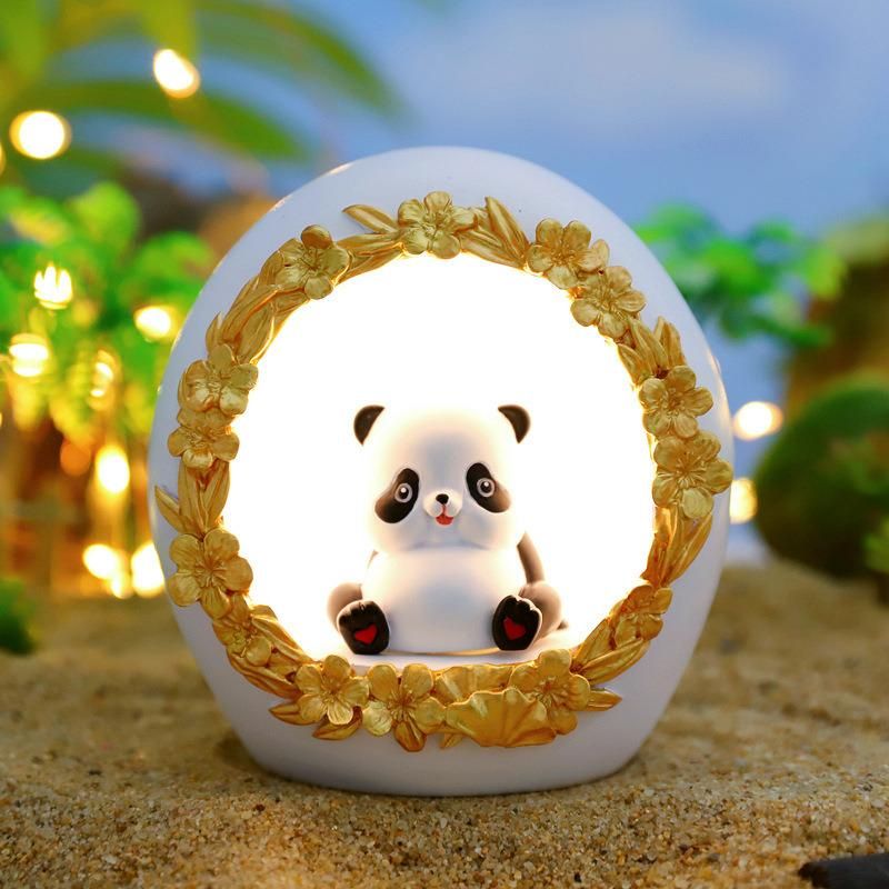 Wholesale Glowing Panda Animal Cute Night Light Resin Crafts