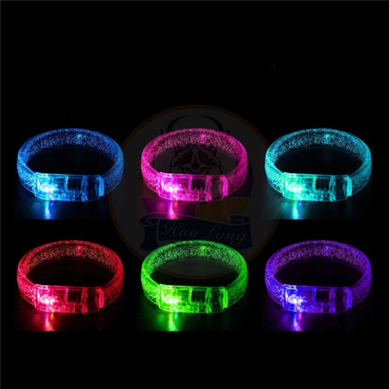 LED Light up Colorful Flashing LED Bracelet Acrylic LED Bracelet for Club Cheering Items LED Flashing Bracelet Manufacturer