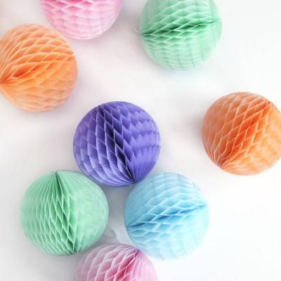 Wholesale Colorful Round Tissue Paper Honeycomb Balls Paper Flower Ball