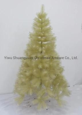 210cm Artificial Pine Needle Tree with Glitter Ornaments
