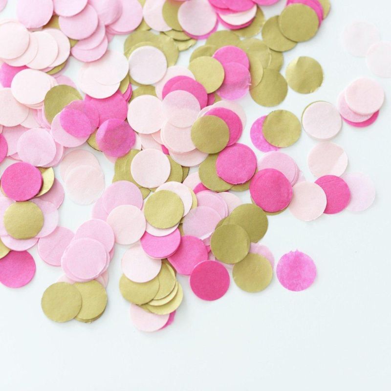 Circles Confetti Gold Pink and White Circles Confetti Table Scatter Paper Confetti