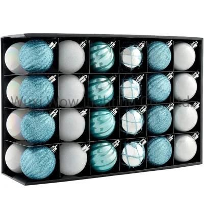 Shatterproof Luxury Christmas Tree Baubles 48-Piece -Blue Multi