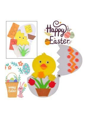 Promotion Sales Cheap 6PCS Assorted Bunny Chick Design EVA Felt Paper Sticker Sign for Easter Day