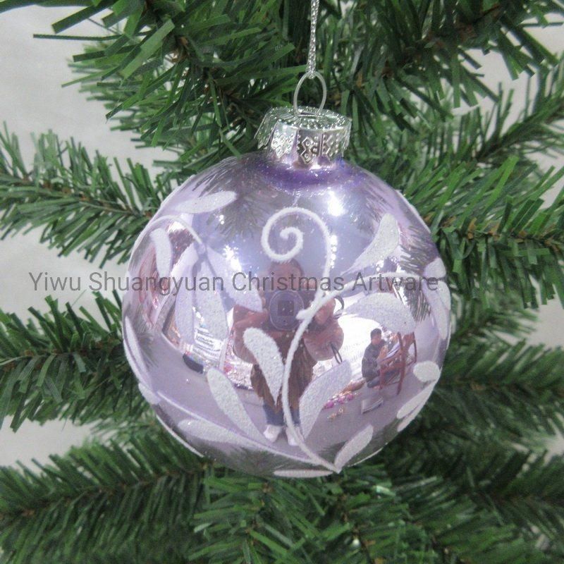 Christmas Glass Ball for Holiday Wedding Party Decoration Supplies Hook Ornament Craft Gifts