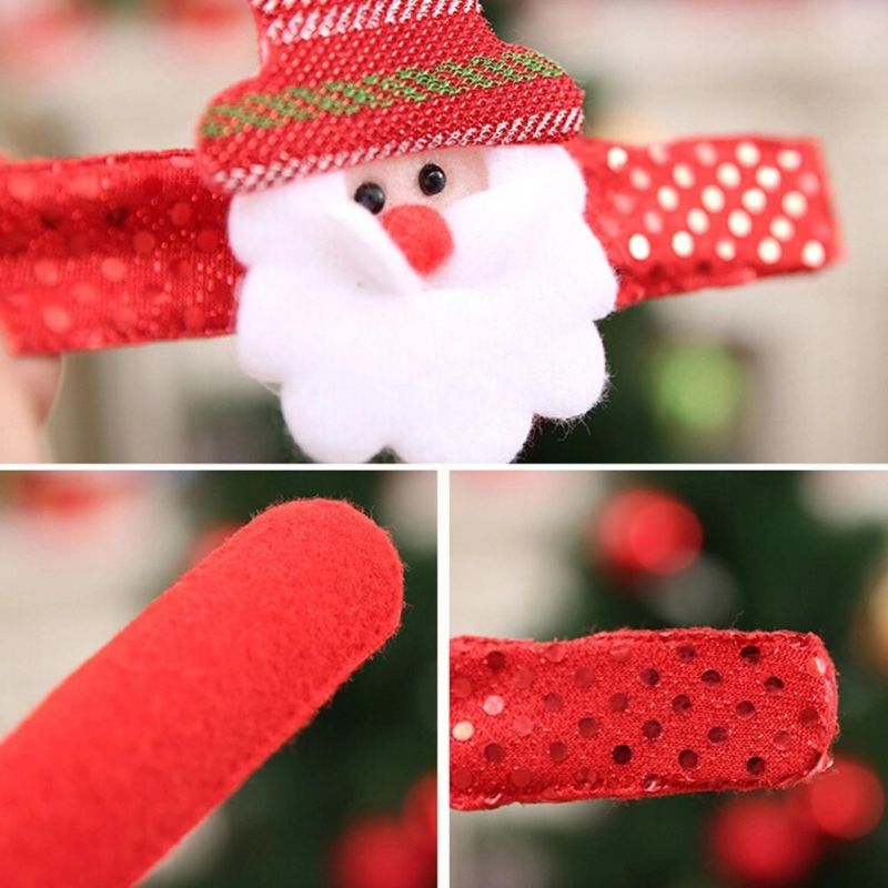 LED Christmas Toys Hand Ring Santa Snowman Luminous Hand Circle Christmas Children Gift Hand Slap Clap Bracelet Toy