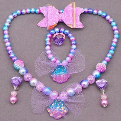 2022 Summer Party Girls Jewelry Set Shell Pendant Necklace Bracelet Earrings