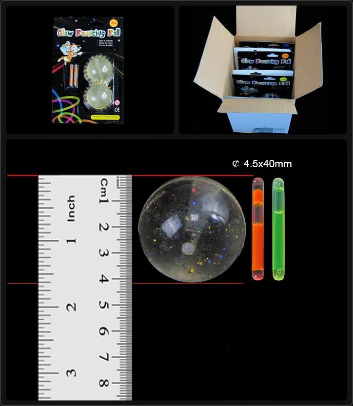 New Type Light in The Dark Glow Rubber Ball