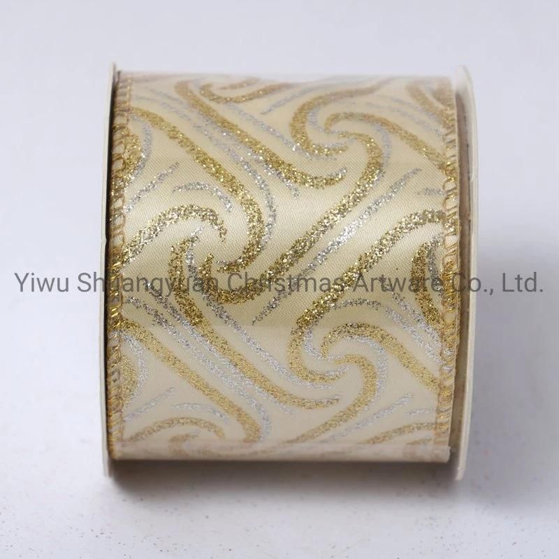 Christmas Ribbon Decor for Holiday Wedding Party Decoration Supplies Hook Ornament Craft Gifts