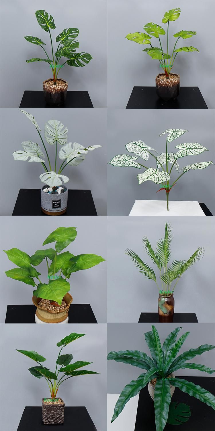 Home Decoraive Green Plastic Alocasia Artificial Leaves for Sale