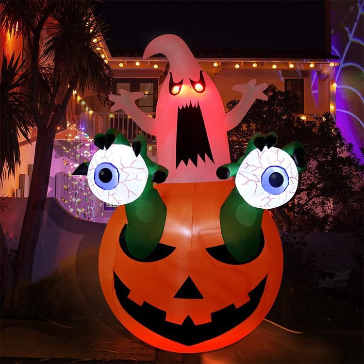 Wholesale Halloween Inflatable Outdoor Pumpkin Dazzling Pumpkins and White Ghosts