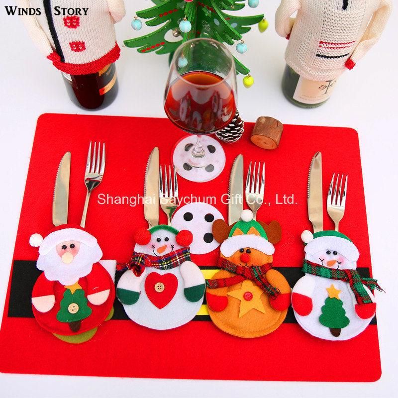 Christmas Decoration knives Folks Bag Snowman Dinner Decor Home Decoration