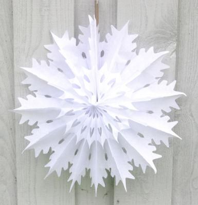 Snowflake Party Decorations White Hanging Paper Fans Decor