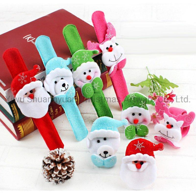 Christmas Dazzling Gift Xmas Slap Circle Bracelet Wrist Band Childern Baby Gift Cute Kidschristmas Slap Band