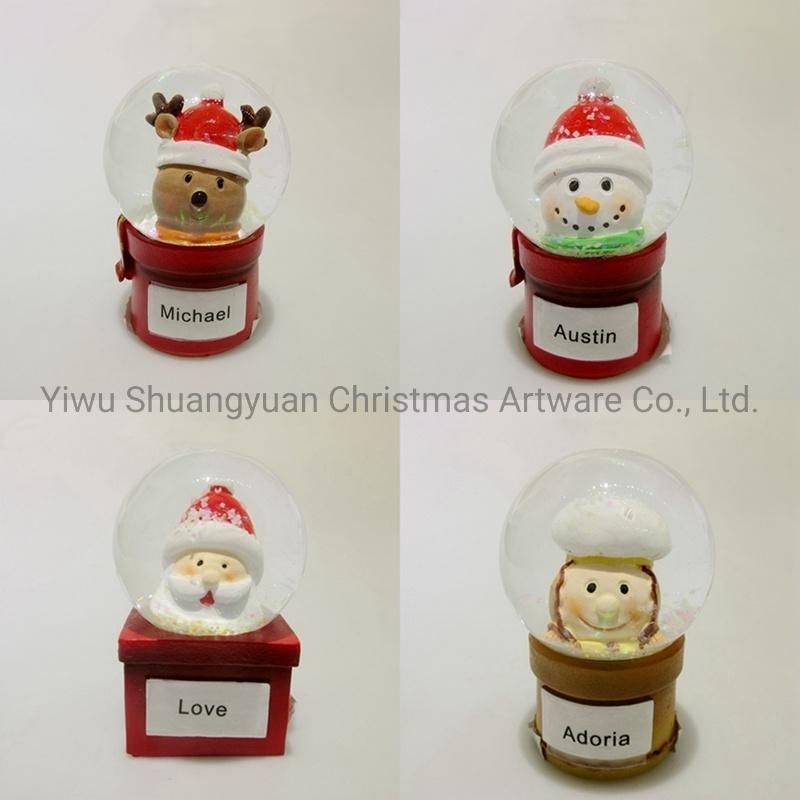 Christmas Snow Globe Cat with LED Decor for Holiday Wedding Party Decoration Supplies Hook Ornament Craft Gifts