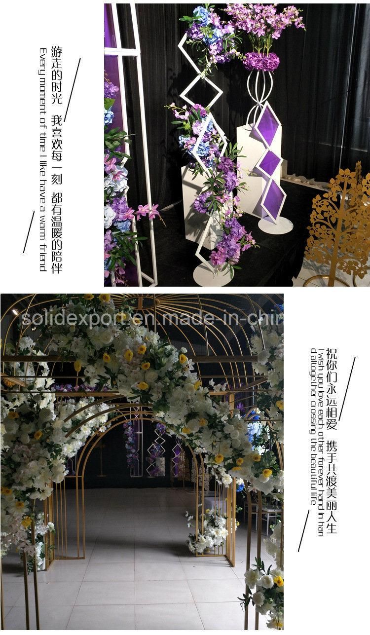 Iron Art Lollipop Silk Flower Wedding Drops Decoration for Gardens