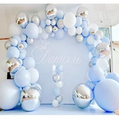 Popular Classics Design Birthday Wedding Anniversary Party Decoration Double Layer Balloon Arch Kit Big Blue Beautiful Pastel Macaroon